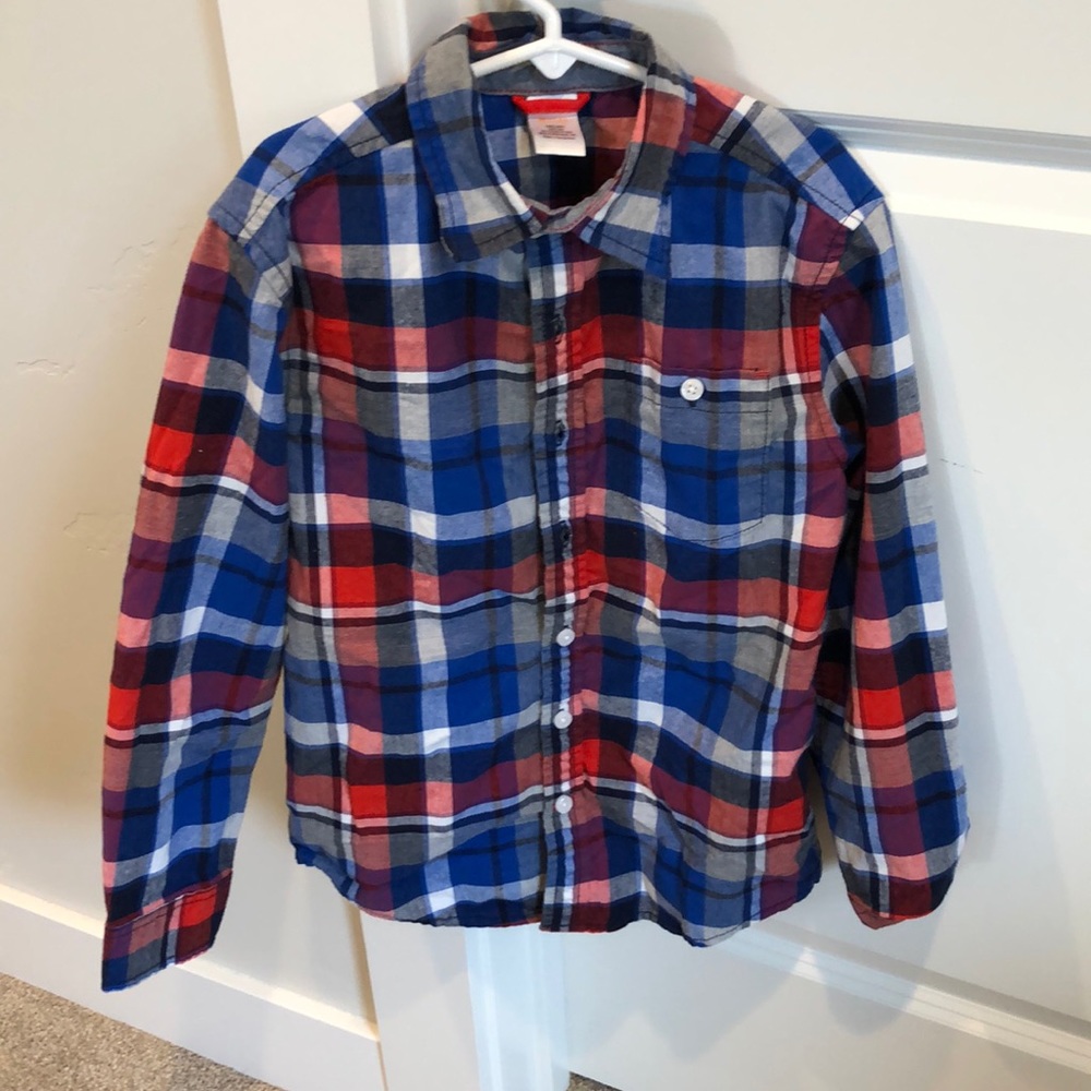 Boys plaid button down shirt size 7/8